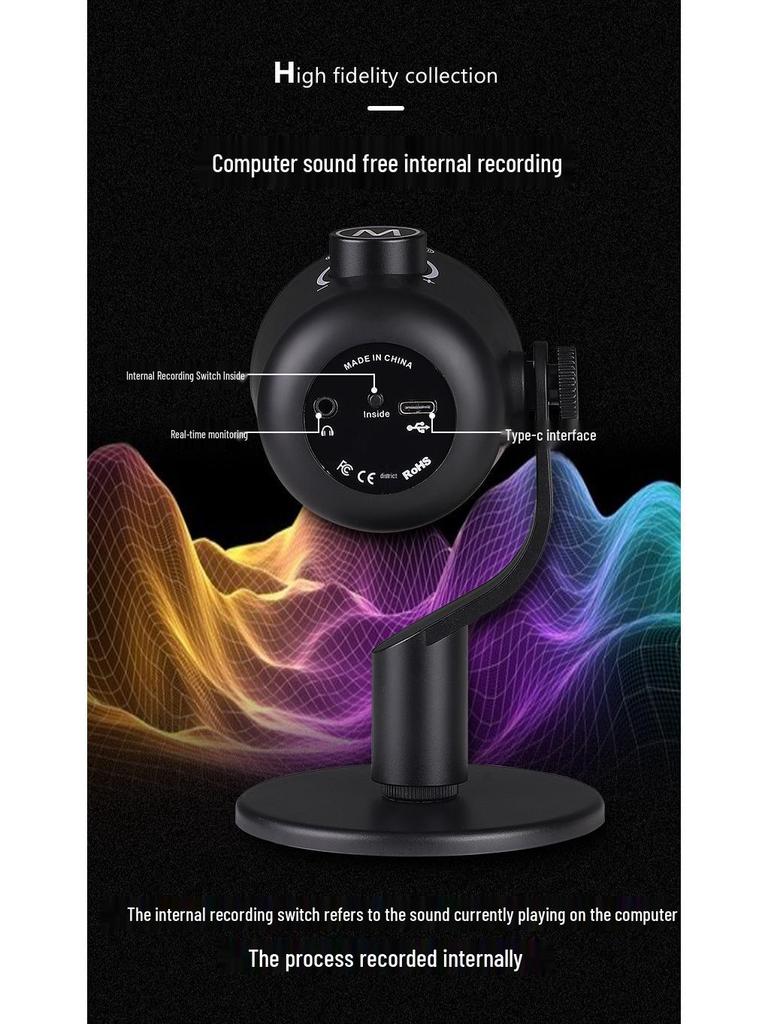 USB Condenser Microphone for Recording, Gaming, Streaming, Singing - Desktop Mic for PC and Mobile Phone.