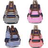 Durable Unisex Womens Stripes Canvas Backpack With Ample Storage For Daily Essentials