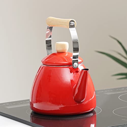 Pearl Metal Crevia Enamel Kettle 2.5L Red
