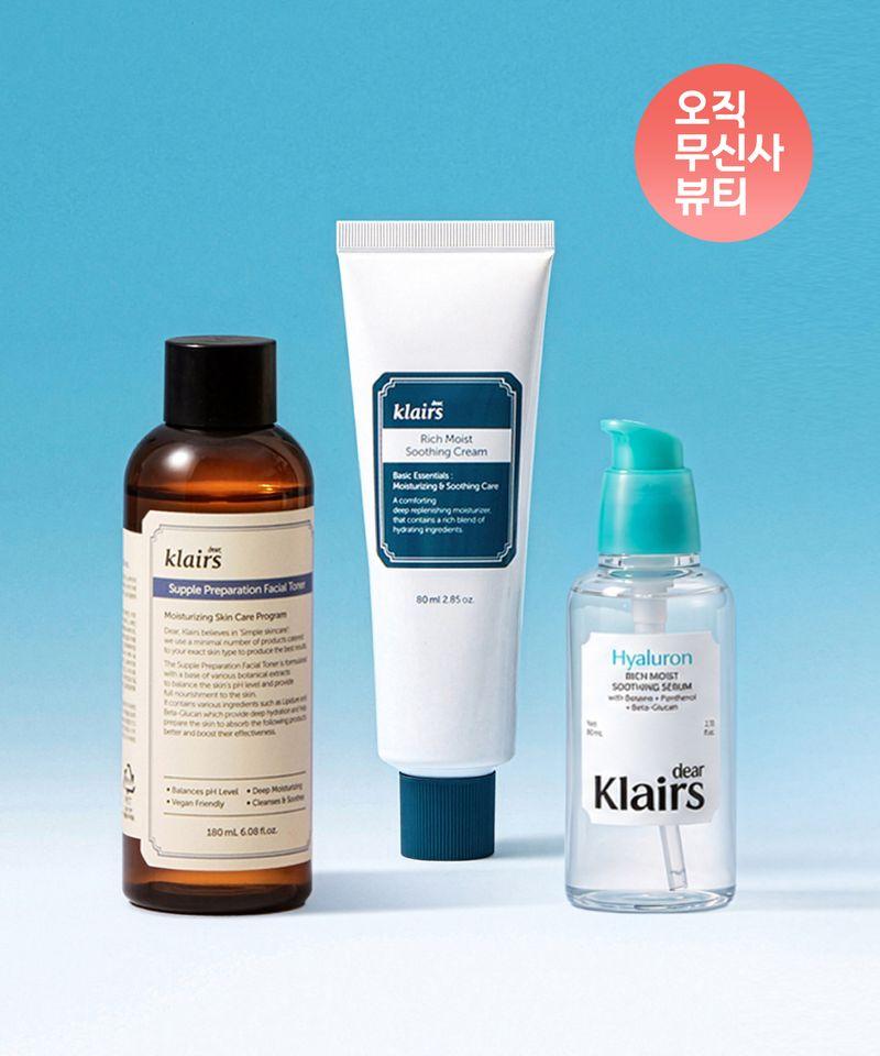 Facial Toner + Soothing Serum + Soothing Cream 3-Piece Set 02_Unscented Toner/Soothing Serum/Soothing Cream