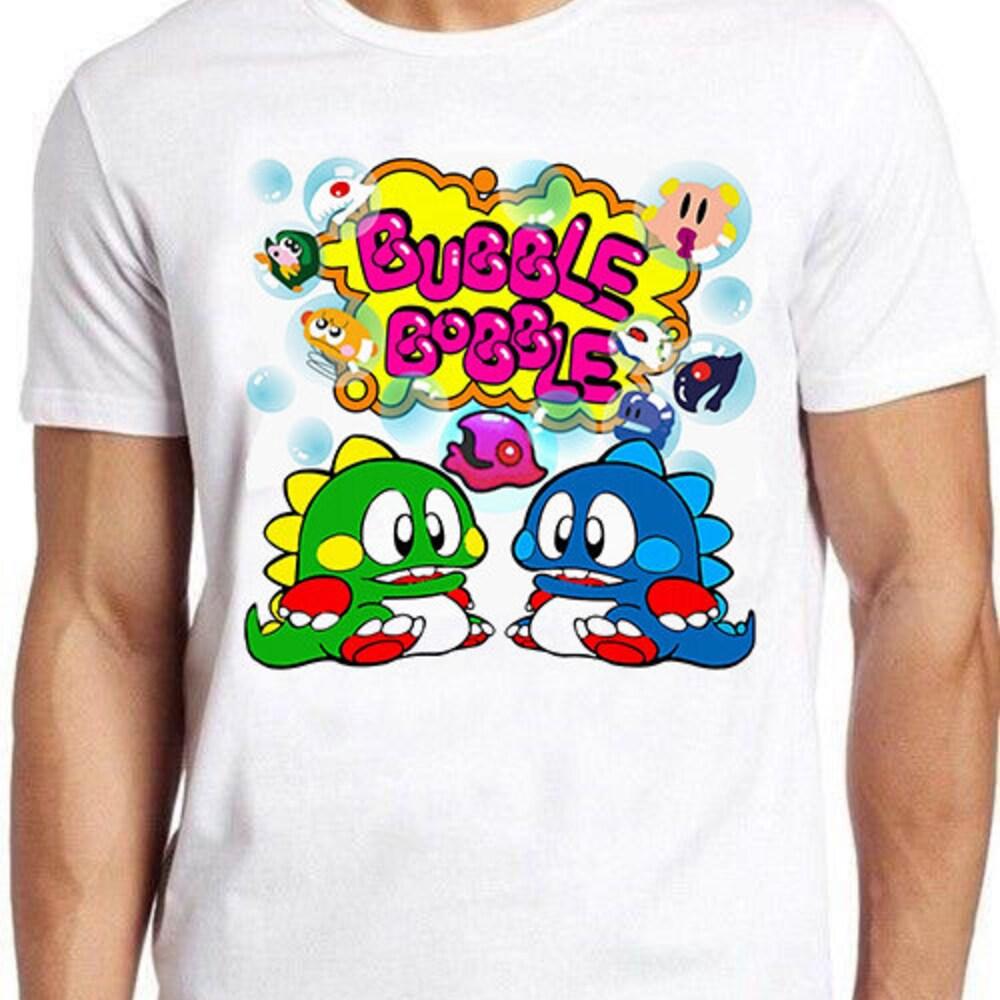 

Футболка из 100% хлопка плотностью 230 г/м2 с изображением игры Bubble Bobble Amiga Online Gaming Meme Gamer, забавный дизайн, ретро-культовый фильм, музыка, топ, крутой подарок, футболка 1040 XS белый