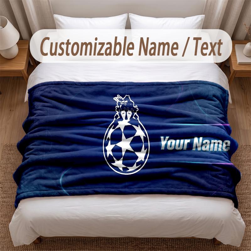 FC Porto bedeckte Flanelldecke mit individuellem Namensschriftzug, weich und warm, als Überwurf für das Schlafzimmer, Weihnachtsgeschenk