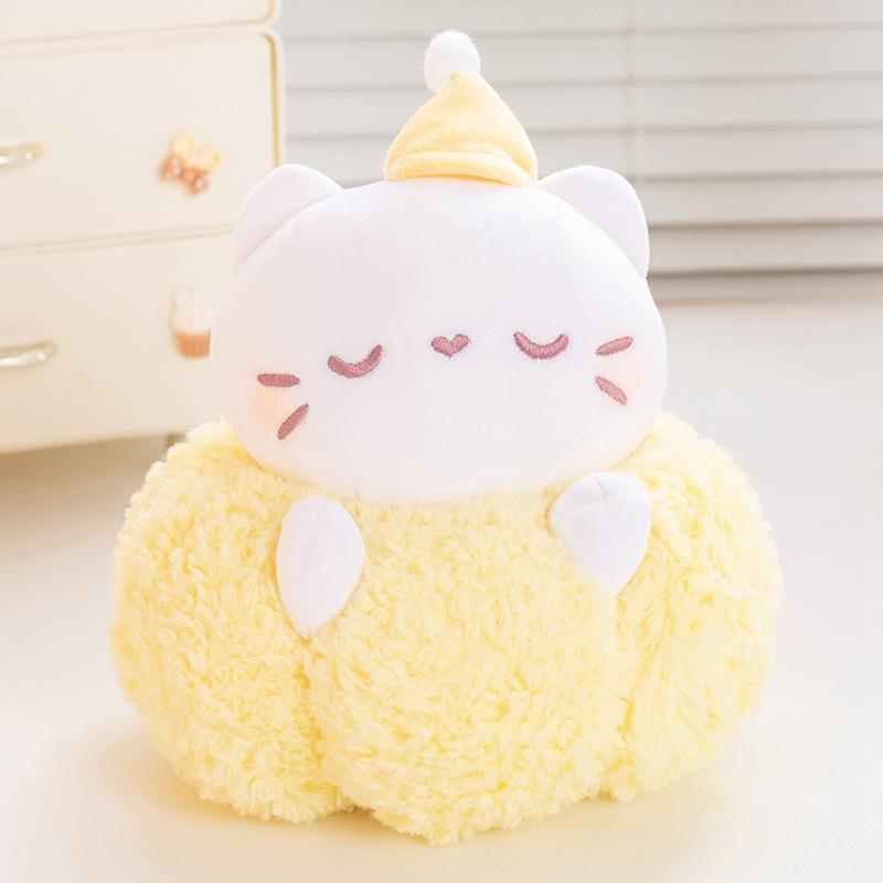 

Милая мягкая кукла-котенок-облачко, плюшевая игрушка, кукла-кошка, компаньон для детей, успокаивающая кукла 23cm жёлтый