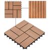 VidaXL 11x Carreau de Terrasse WPC 30x30 cm 1 m² Marron Dalle de Chemin 45029