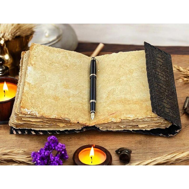 Lapis Lazuli Leather Journal: Embossed Book of Shadows, Grimoire