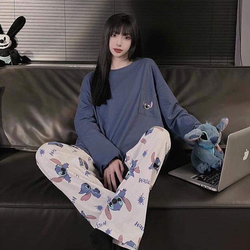 Women's Long Sleeve Cotton Pajama Set - Spring & Autumn Casual Wear