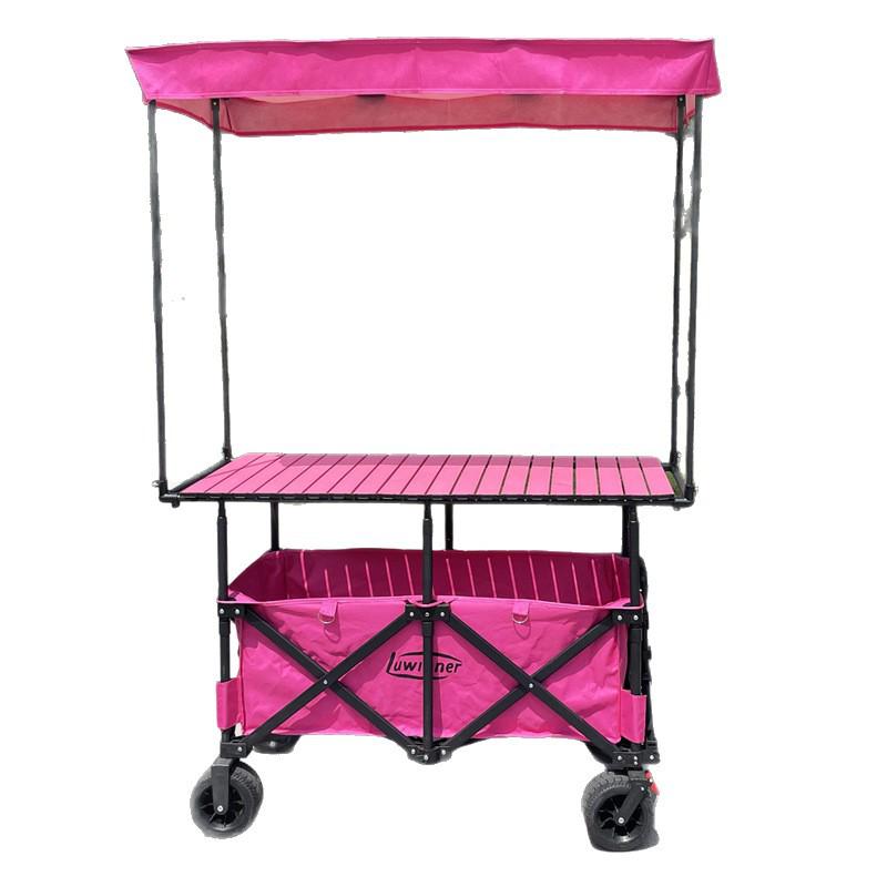 Adjustable Folding Carbon Steel Camping Table and Pushcart