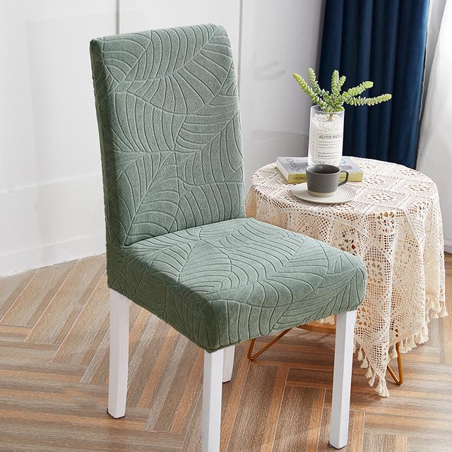 

Jacquard-Patterned Stretchy Chair Cover Waterproof Anti -Dirty Seat Cover Used For Kitchen Banquet Birthday Partychair Cushions Dining Chairs universal sizes трава зеленый