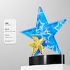 Crystal Trophy: Five-Pointed Star Metal Award for Children's Basketball and Outstanding Employee Excellence