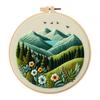 1set Spring/Summer Mountain and Sea Series Embroidery DIY Material Kit, including tools, suitable for beginners. Hand embroidery fabric materials.