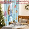 2pcs, 2D FLAT PRINTING Curtains (Without Rod) Ocean Fantasy Christmas Festival Fashion Curtains Polyester Curtains Decorations