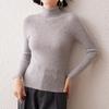 Women's High Neck Cashmere Sweater: Slim Fit Long Sleeve, Stacked Collar Knit for Autumn/Winter