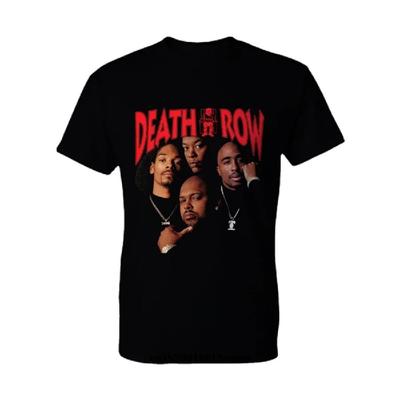 Death Row Records Tupac Dre Czarny T-shirt. Letnia bawełniana koszulka z okrągłym dekoltem i krótkim rękawem Nowy S-3XL