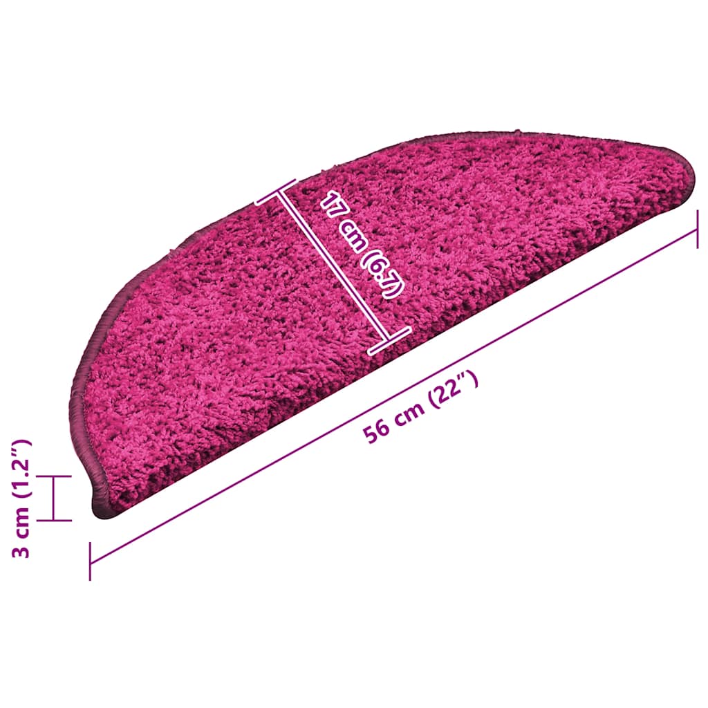 Step Mats 15 pcs. 56 x 17 x 3 cm Pink Semi Round