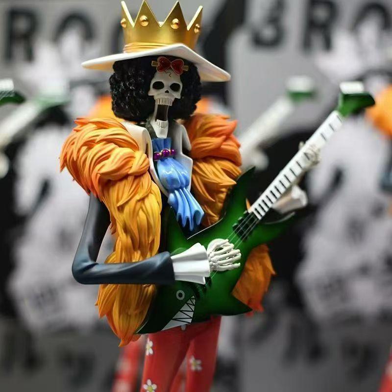 One Piece Brook King of Spades Straw Hat Crew Can be move PVC Anime Battle Figure 13.77Inch/35cm Favorites Table setup Toys Gift