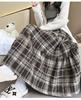 Vintage Plaid Wool A-line Skirt for Women - High Waist, Mid-Length, Autumn/Winter 2025 Collection