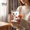 Ghost Coffee Mug 300ml Halloween Mug, Resin Insulated Cup, Cute Drink Spooky Holiday Table Decor Cup with Pumpkin And Broomstick, Drinkware Gifts for