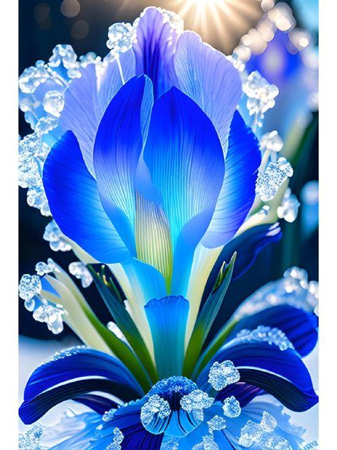 New Arrivals 5d Diamond Painting Blue Red Iris Diamond Art Flowers Embroidery Diamond Mosaic Full Cross Stitch Home Decor