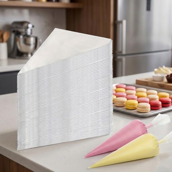 100Pcs Disposable Piping Bags Thickened Pastry Bags for Cake Decorating Icing Royal Icing Buttercream BPA-Free Leak-Proof Piping Bags