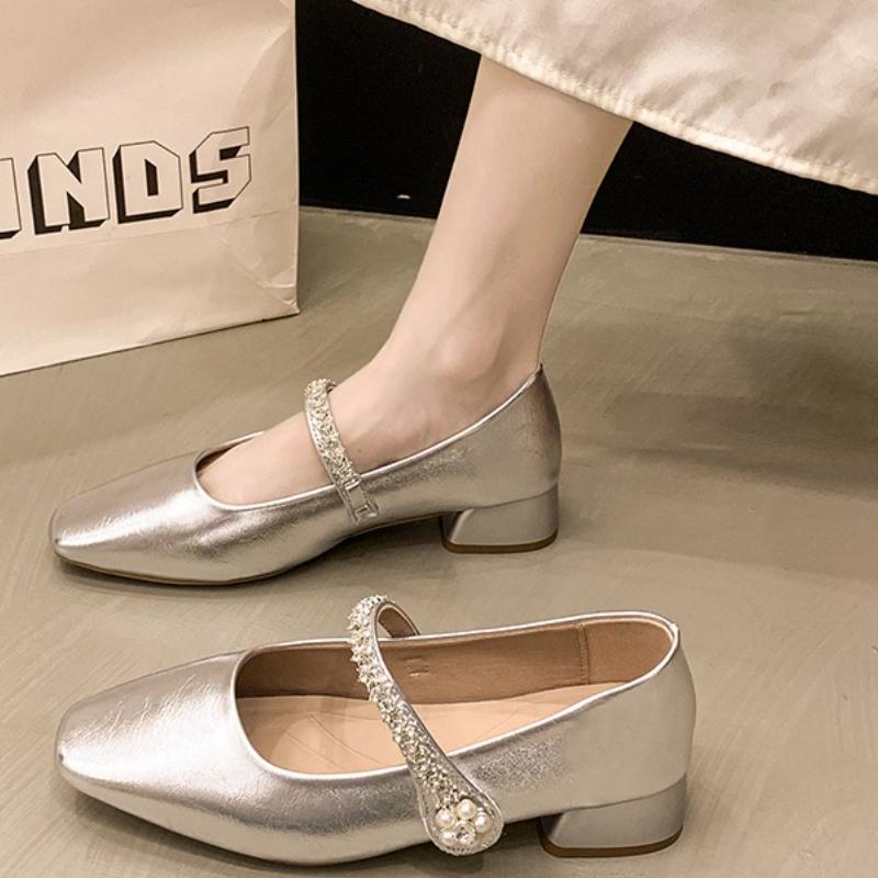 2025 Nové Prémiové Pravé Kamínkové Boty Dámské Elegantní Módní Boty Střední Podpatky Banketové Boty Vysoké Podpatky