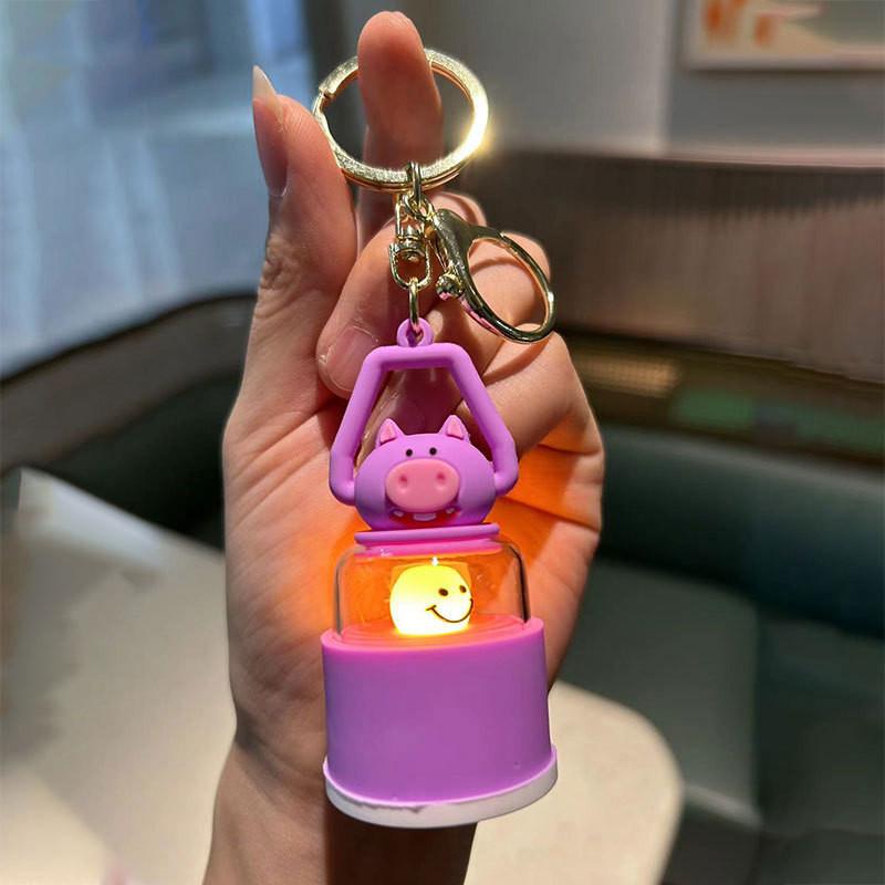 Cartoon Fluorescent Pig Keychain Bag Mobile Phone Pendant Accessories Gift Toy