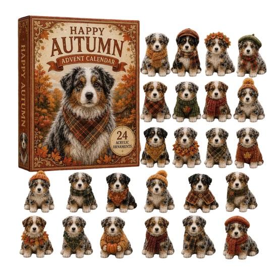 Interactive Holiday Games 2026 Dog Christmas Advent Calendar, 24-Day Acrylic Ornament Set with Mini Puppy Seasonal Party Supplies Figures,