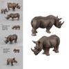 Modèle de Rhinocéros Africain Sauvage Jouet de Collection Pour Affichage Éducatif et Apprentissage des Enfants