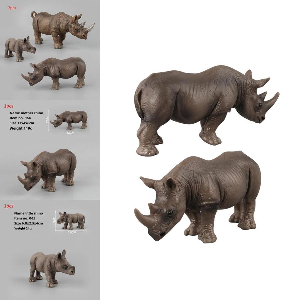 Modèle de Rhinocéros Africain Sauvage Jouet de Collection Pour Affichage Éducatif et Apprentissage des Enfants