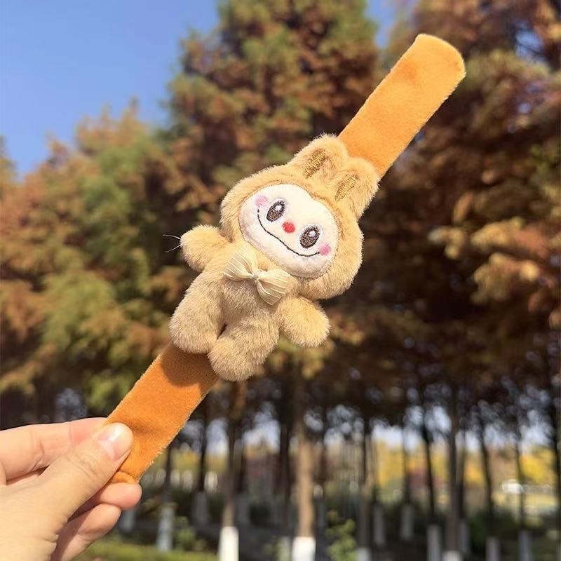 Cartoon Labubu Slap Snap Wrap Wristband Bracelet Cute Funny Toys Children Hand Ring Decoration