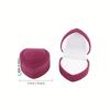 1pc Heart-Shaped Jewelry Box with Plush Velvet Lining Desktop Organizer for Rings, Earrings, Necklaces, Compact Decorative Storage Case