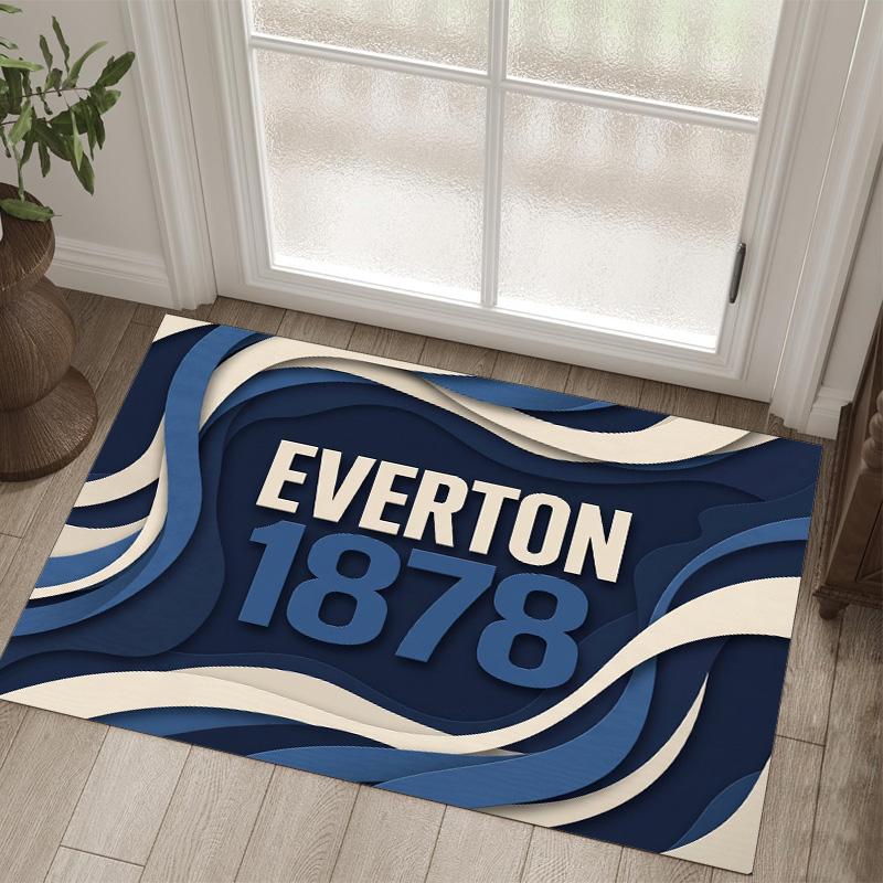 Everton Football Design Crystal Velvet Carpet Cozy Non?Slip Printed Rug For Bedroom Living Room Entrance
