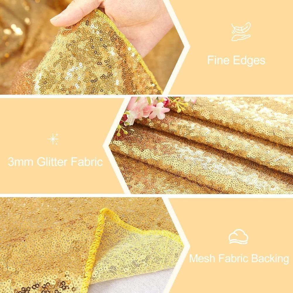 Table Runners 4 Pieces 30x180cm Glitter Dining Table Runner Sequin Table Cover Runners for Party Wedding Birthday Bridal Shower Decorations