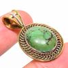 Natural Tibetan Turquoise Two Tone 925 Solid Sterling Silver Pendant 1.50'' N6N89