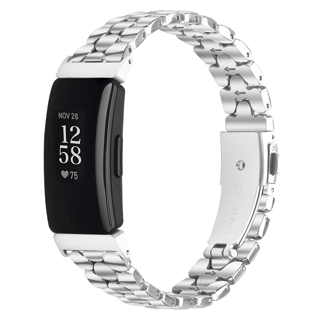 Metall-Uhrenarmband für Fitbit Inspire HR/Inspire 2/Inspire Perlenform Edelstahl Silbernes Armband
