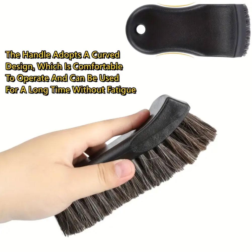 Soft Horsehair Leather Cleaning Brush Genuine Horsehair Detailing Brush Car Interior Detailing Tool For Car Cleaning