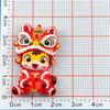 New Year Festive Lion Resin DIY Hair Clip & Keychain Accessories