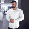 Plain Gym Fitness Running Sport T-shirts Mens Casual Long Sleeve Cotton Hip Hop Shirts Cotton Breathable Workout Muscle Clothing