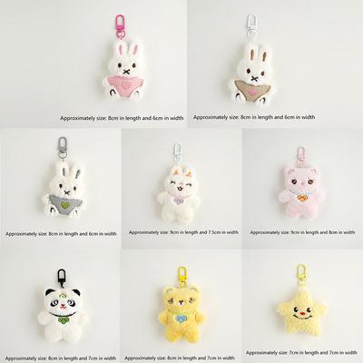 Chaveiro Boneca Ursinho Coelho de Pelúcia Fofo Pingente Animal de Desenho Animado Argolas de Chave Acessórios de Decoração de Mochila Presentes