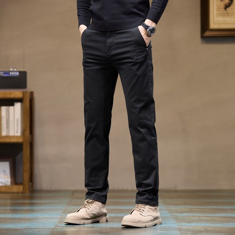 Men's Casual Business Pants, Spring and Autumn 2024 New Style, Loose Fit, Stretchy, Straight-Leg, Versatile Long Pants