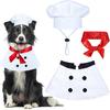 Dog Halloween Costumes, Dog Chef Costume Chef Hat Clothes with Red Scarf Funny Holiday Clothes Outfit Halloween Costumes for Small Medium Large Dogs