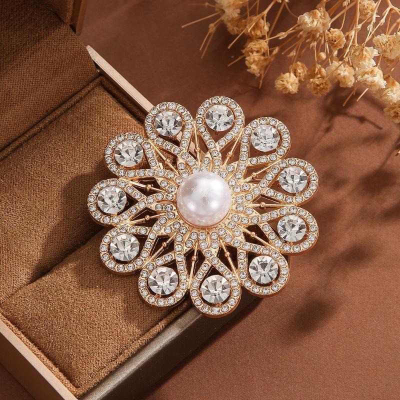 Mode Strass Perlen Sonnenstil Broschen für Damen Kleid Kleidung Mantel Schmuck Accessoires Geschenke