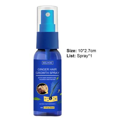 30 ml plaukų priežiūros purškiklis, saugus minkštinantis augalinių ekstraktų funkcinis imbiero plaukų augimo purškiklis profesionaliam naudojimui