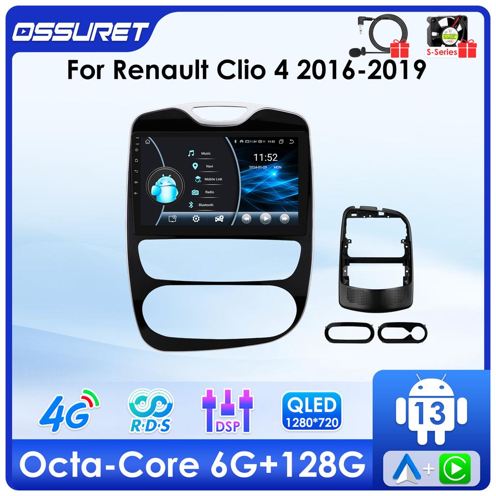 OSSURET 8Core AI 2din Android Autoradio pro Renault Clio 4 2016-2019 Autorádio Multimediální Video Přehrávač GPS Nav hlavní jednotka Carplay Intelligent Screen 4G