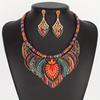 Popular Bohemian Ethnic Style Exaggerated Jewelry Set Women's Necklace Earrings Diamond Jewelry