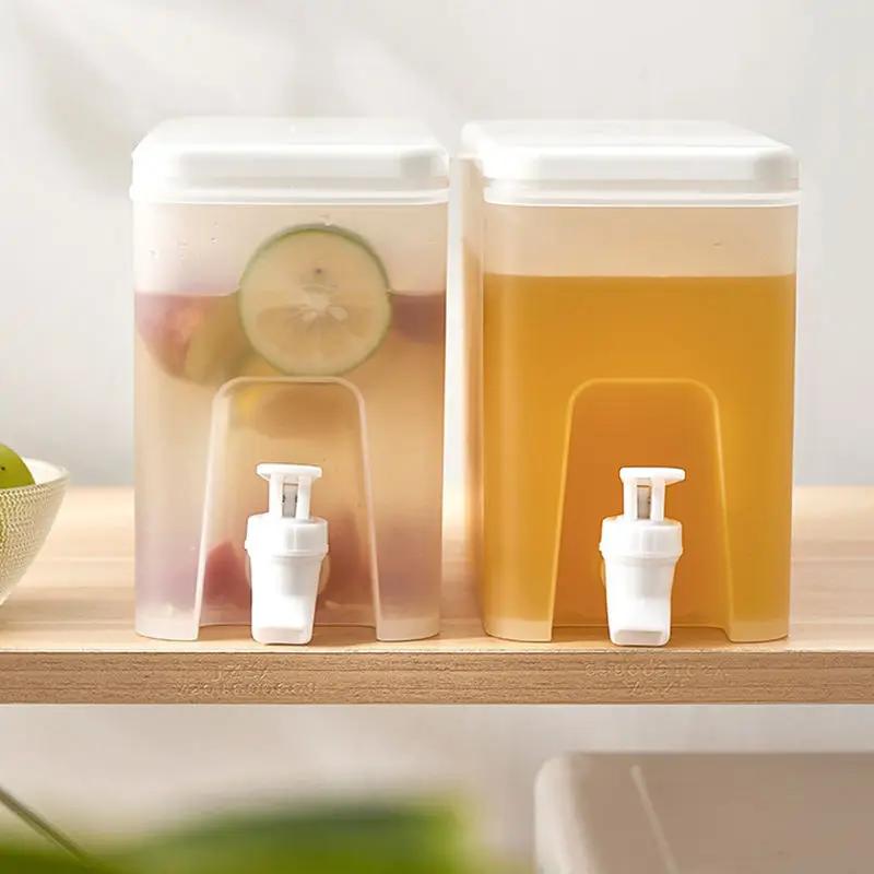 Frozen Drink Dispenser Refrigerator Cooler with Faucet 3500ml Large Capacity Cold Water Bottle Juice Bottle Home Accessories