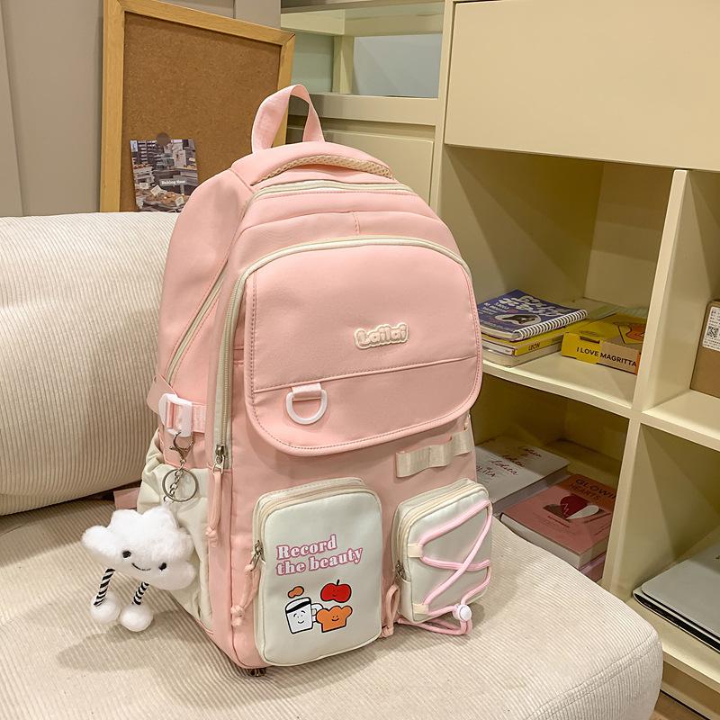 Girl cute little fresh backpack junior high school high school student campus schoolbag women's leisure large-capacity travel backpack
