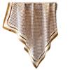 Striped Twill Silk Scarf: Large Square Shawl & Sunscreen Travel Headscarf - 90cm, Perfect for Spring & Autumn