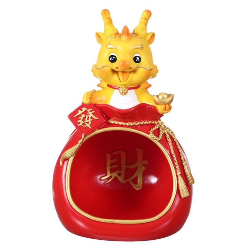 Desk Crafts Desktop Dragon Decor Resin Decorative Key Holder Money Jar Gift Resin Coins Storage BOX