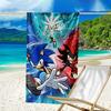 Ultra-Soft Beach Towel with Sonic Theme,Ideal for Pool - Camping, Diving - Perfect Travel Essential, Vibrant Beach Towel.