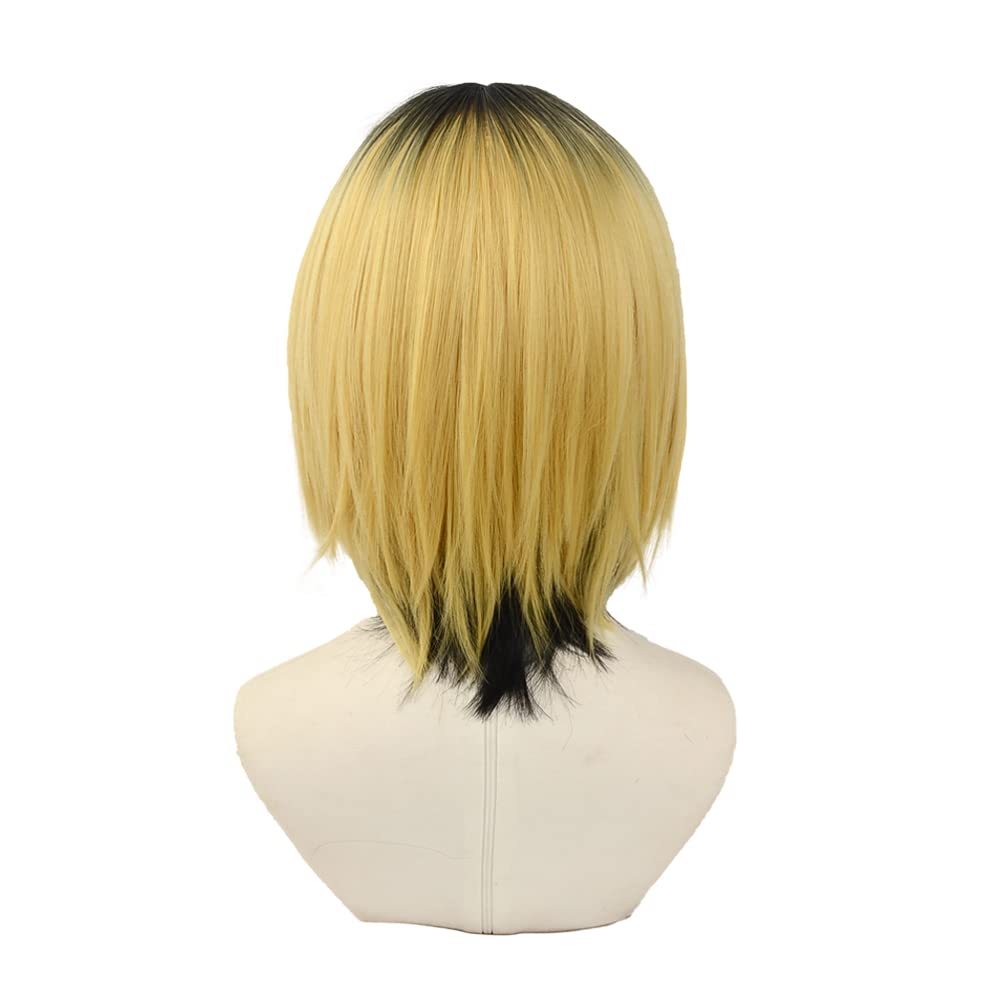 SUNXXCOS Haikyu!! Heat-Resistant Wig, Costume Accessory, Festival Wig (Kazume Kenma (Dyed))